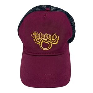 Patagonia Hat Cap Snapback Purple Mesh Spell Out Running Athletic Trucker Womens